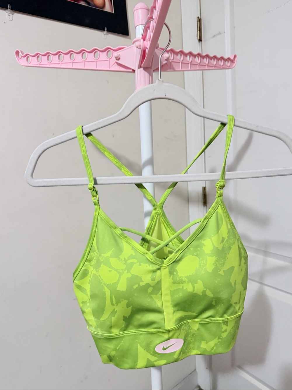 Nike Neon Green Crisscross Strappy Sports Bra